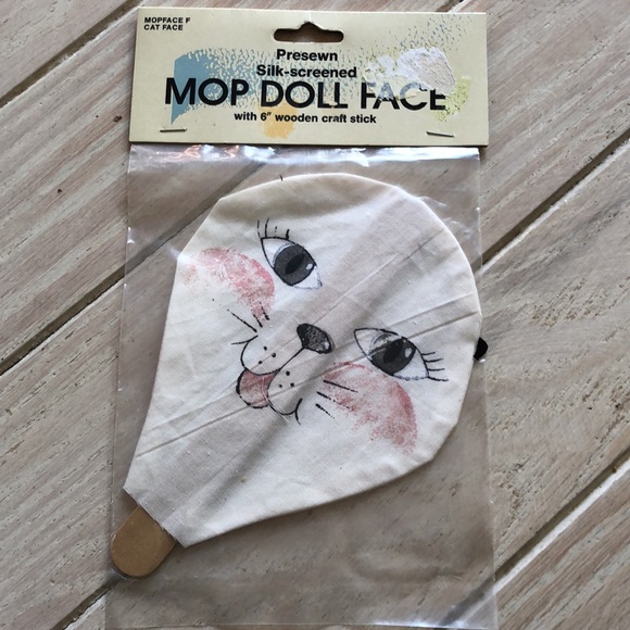NWT mop doll faces presewn silk-screened on craft stick for doll making - Picture 3 of 16